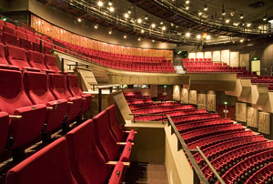 Side-view of seating in the Gillian Moore Centre for the Performing Arts